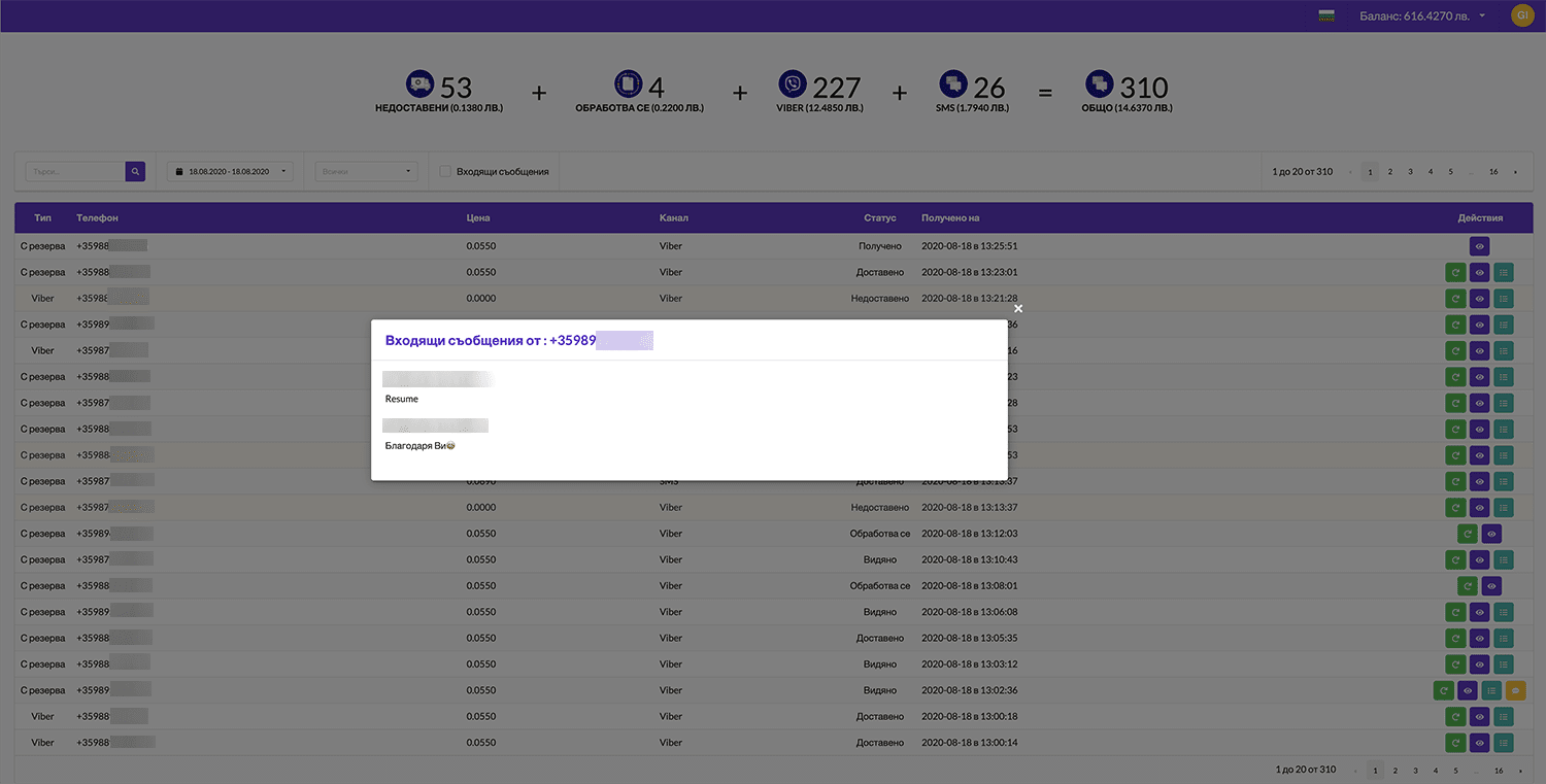 Easy messages review